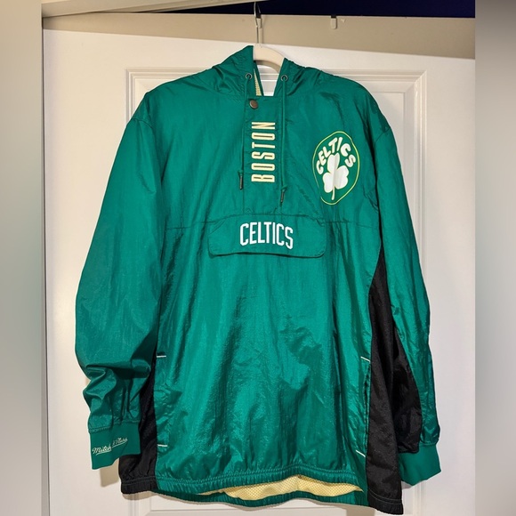 Mitchell & Ness Boston Celtics Anorak Jacket Vintage Logo Green Size XL EUC - Picture 5 of 12